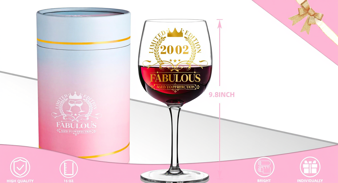 2002 Birthday Wine Glass