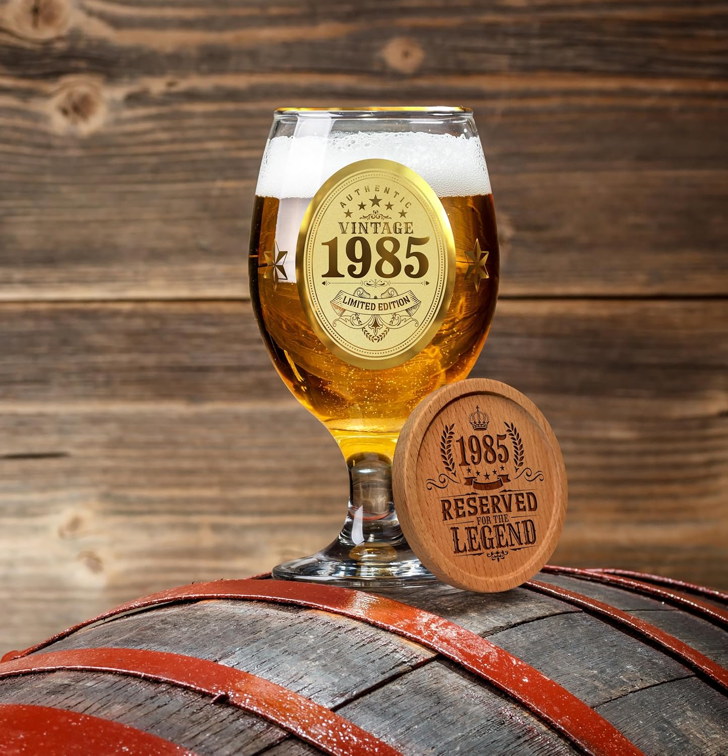 Birthday Beer Glass Gift Set 1985