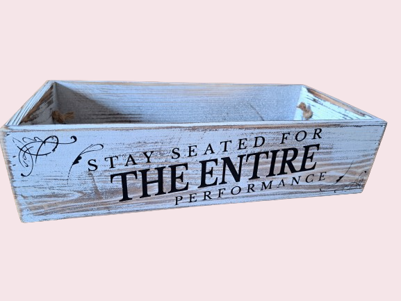 Wooden Bathroom Decor Box 2 Sides with Funny Sayings