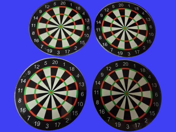 Set of 4 Glass Dart Board Coasters