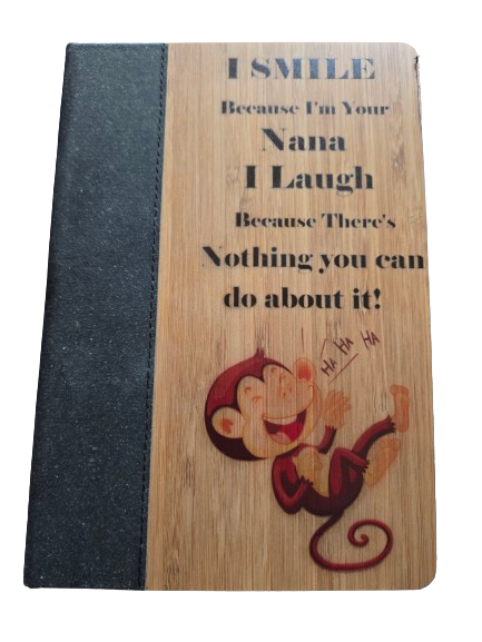 Bamboo & Leather A5 Printed Notebook for Grandchild