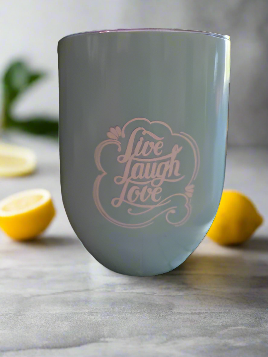 Stemless UV Printed Tumbler - Live, Laugh, Love