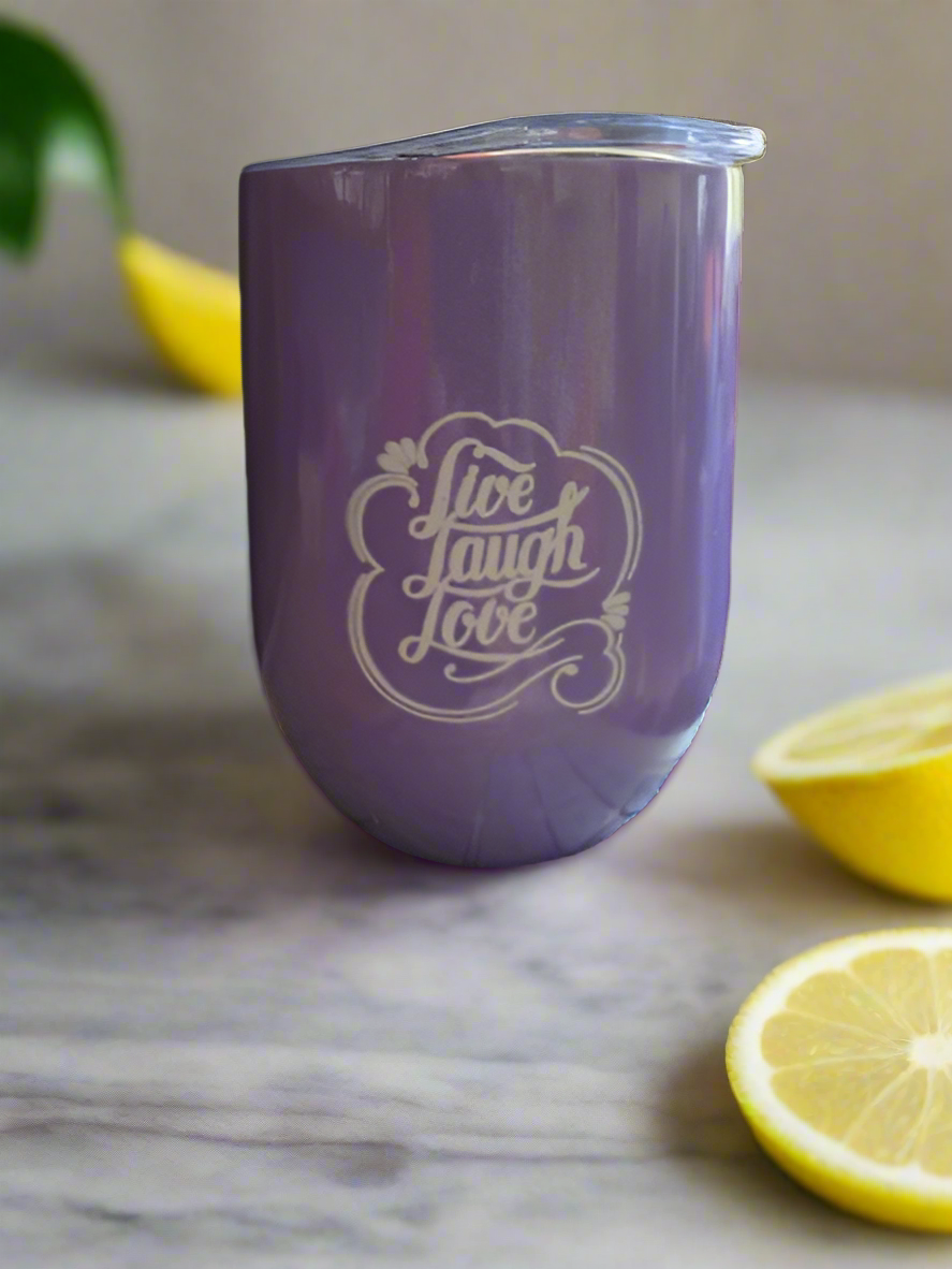 Stemless UV Printed Tumbler - Live, Laugh, Love