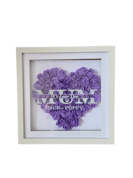 Personalised Floral Framed Shadow Box - UV Printed