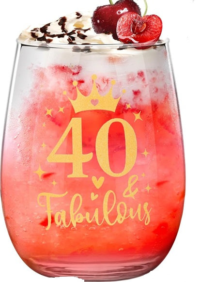 Stemless Birthday Wine Glass - 21st, 30th, 40th