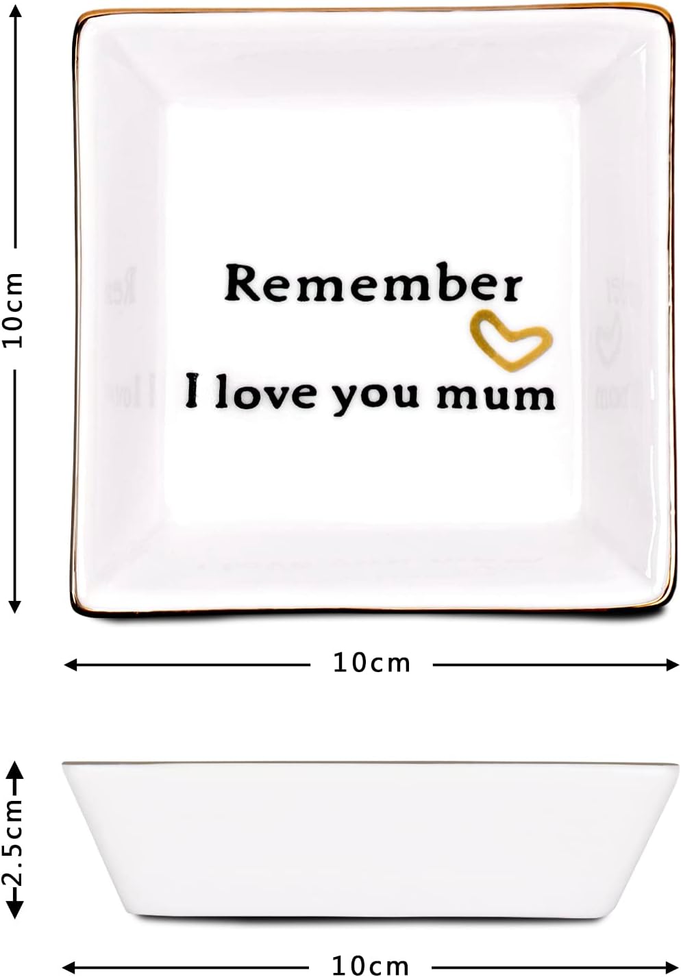 Ceramic Ring Dish Decorative Trinket Plate for Mum