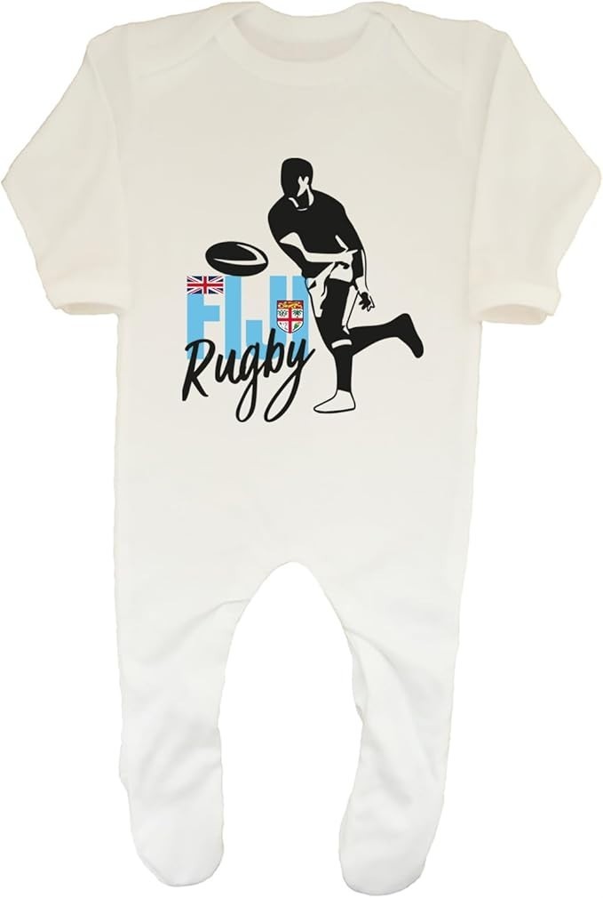 Fiji Rugby Baby Sleepsuit Romper Supporters Fan - 0-3mths