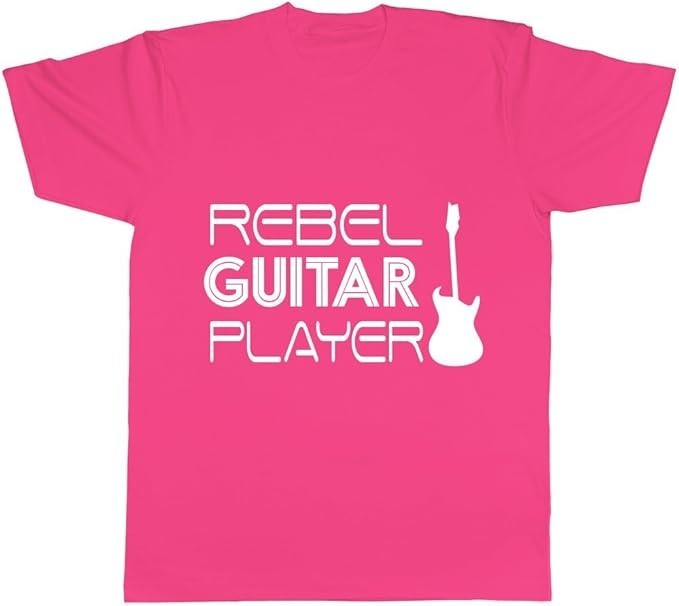 Rebel Guitar Player Girls Short Sleeve Pink T-Shirt - Age 7-8yrs