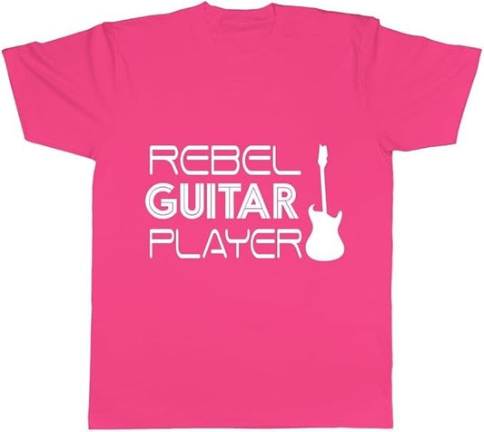 Rebel Guitar Player Girls Short Sleeve Pink T-Shirt - Age 7-8yrs
