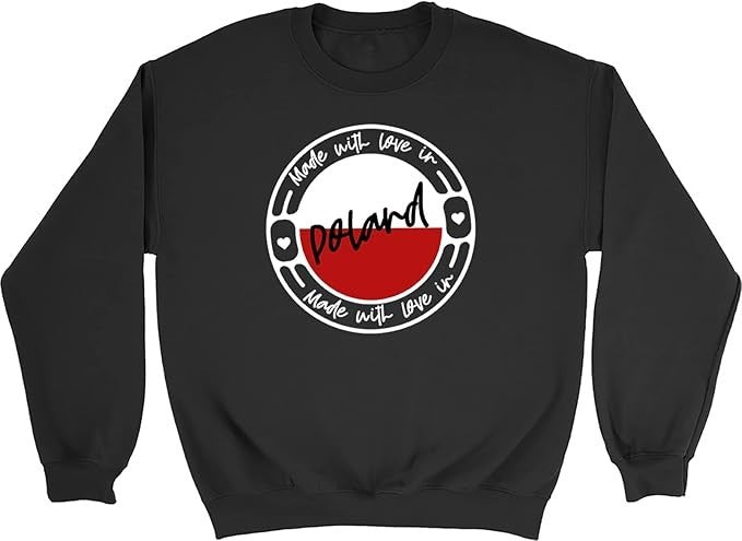 'Made with Love in Poland' kids' Black sweatshirt - Age 9-11
