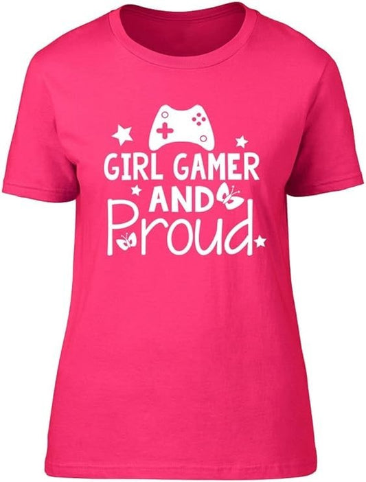 Girl Gamer and Proud Pink Womens/Girls T-Shirt - Size L