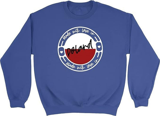 'Made with Love in Poland' kids' Blue sweatshirt - Age 9-11