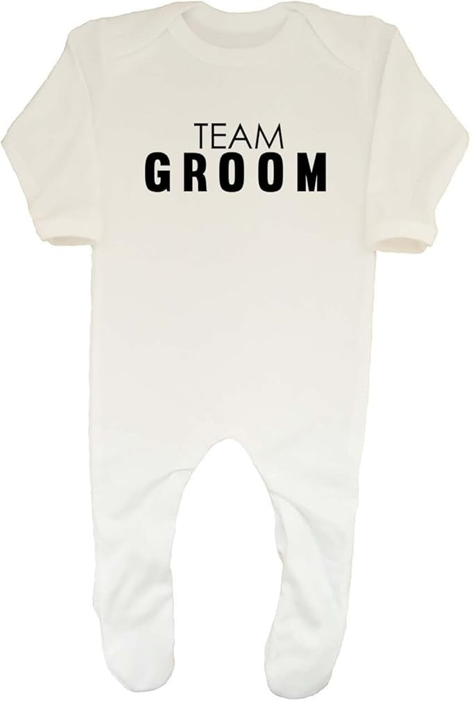 Team Groom Stag Do Baby Sleepsuit Romper Gift - Size 6-12 mths