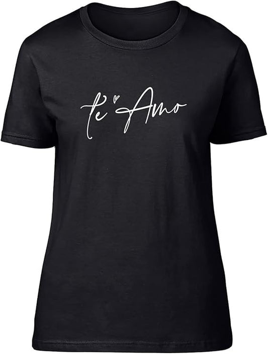 Te Amo with Love Heart Fitted Women's T-Shirt - Size XL