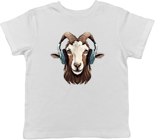 DJ Kids T-Shirt Goat Earphones Music Kids T-Shirt -  Size L  (9 yrs)