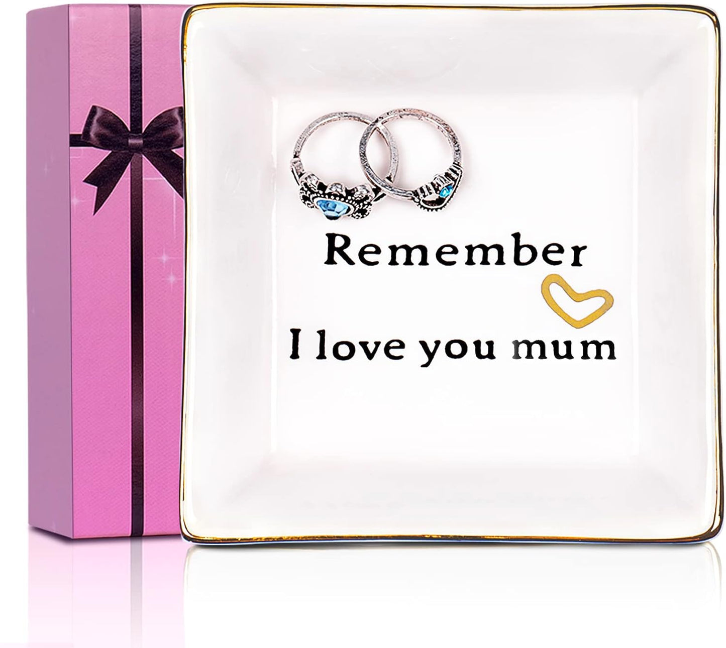 Ceramic Ring Dish Decorative Trinket Plate for Mum