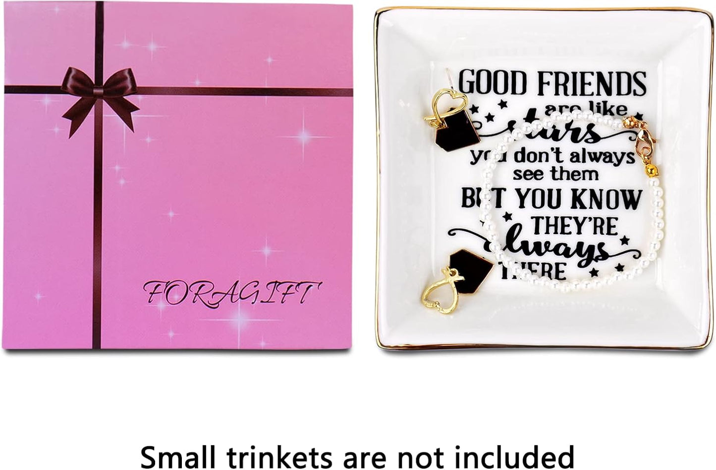 Ceramic Ring Dish Decorative Trinket Plate for Good Friends