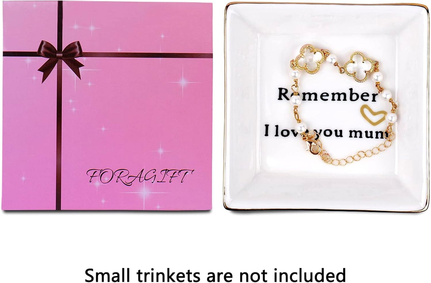 Ceramic Ring Dish Decorative Trinket Plate for Mum