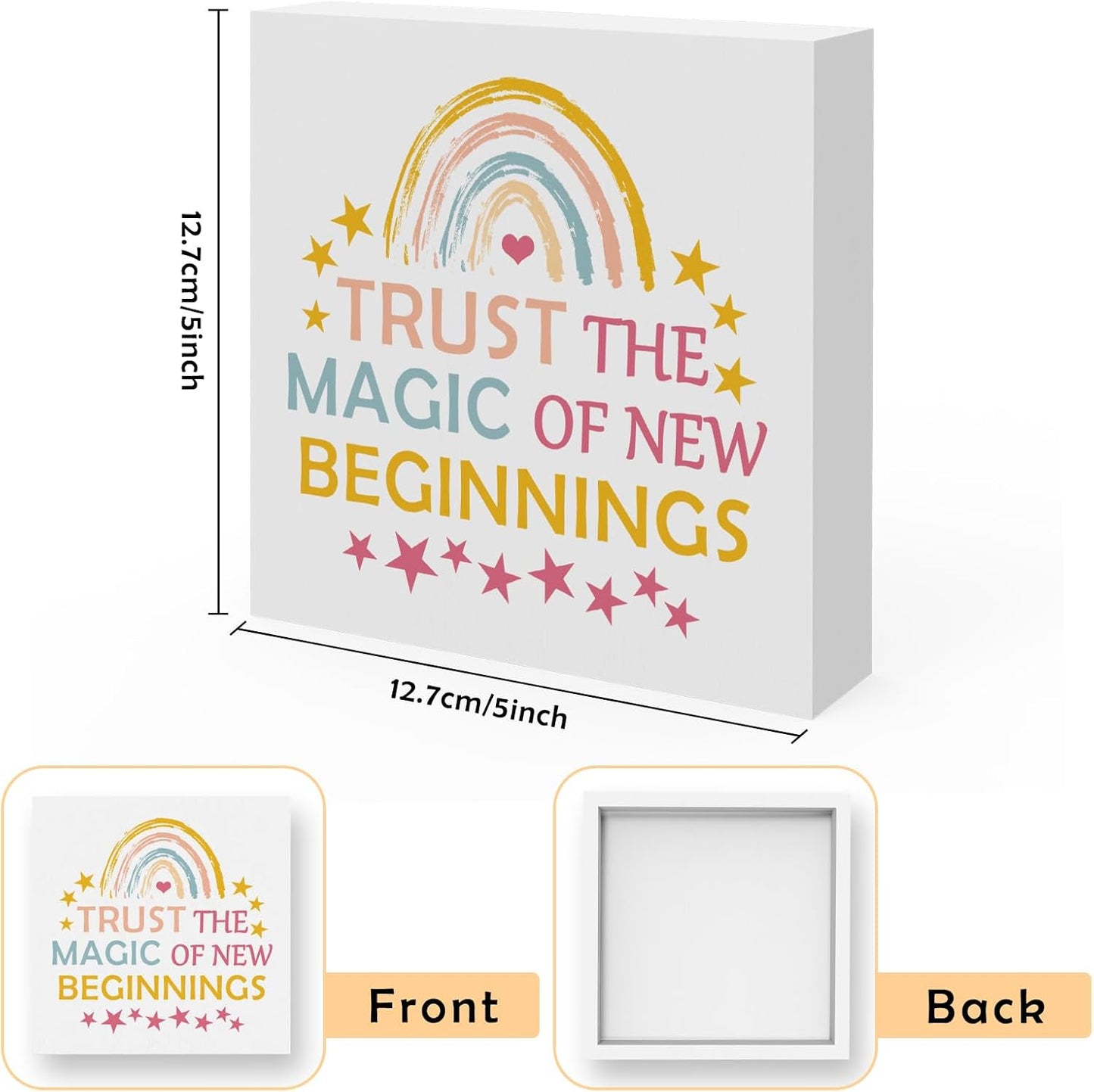 New Beginnings Wood Box Sign