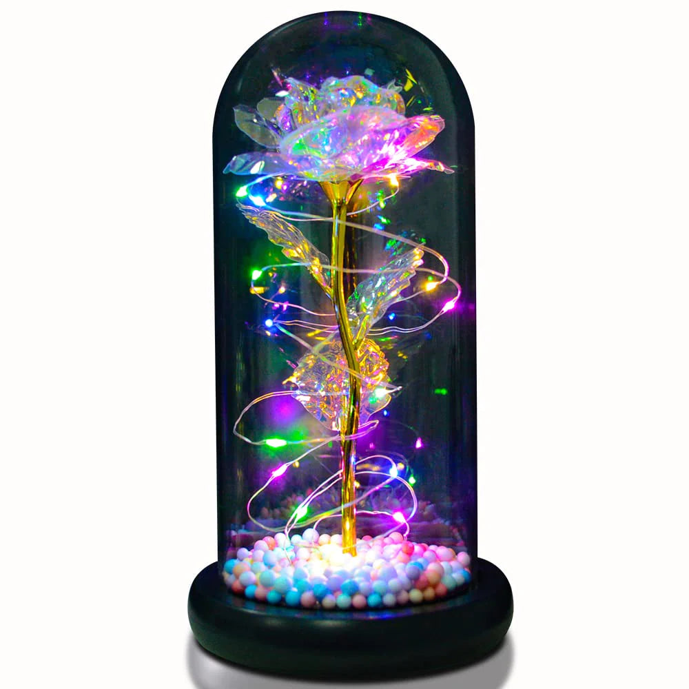 Rose Flower Gift in Glass Dome
