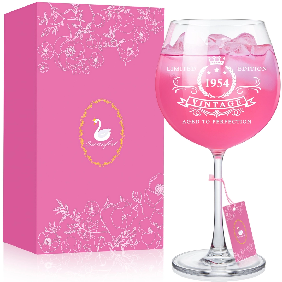 1954 Large Wine 20 oz Glass Birthday Gift for Woman