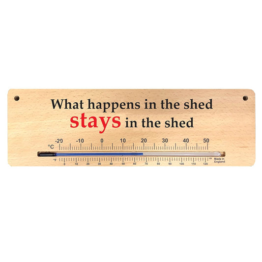 Large Wooden Greenhouse Thermometer & Sign for Shed.
