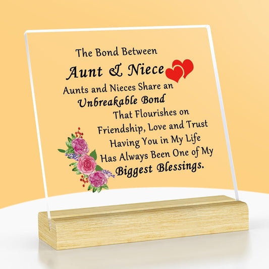 Aunt Gift from Niece - Acrylic Plaque on Stand