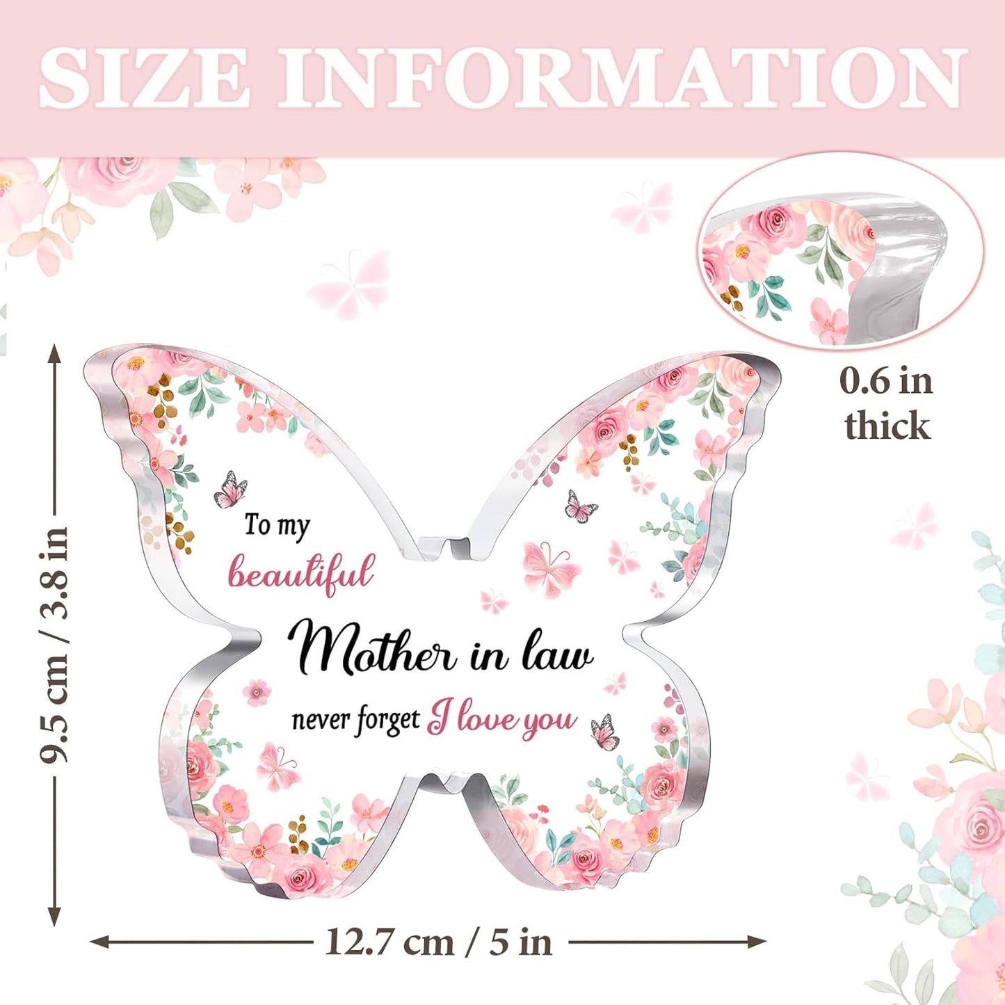 Acrylic Printed Butterfly - Mother in Law Gift