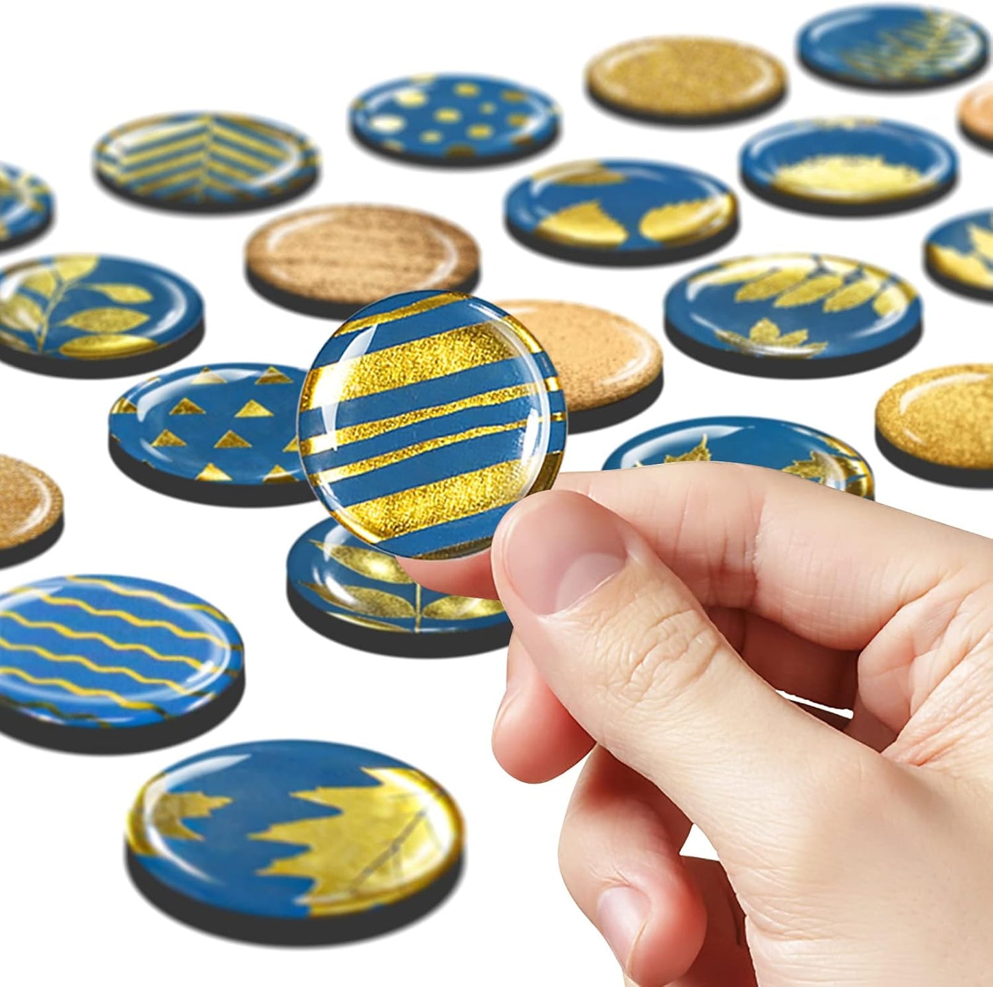 Gold Leaf Art Fridge Magnets - 30 Piece