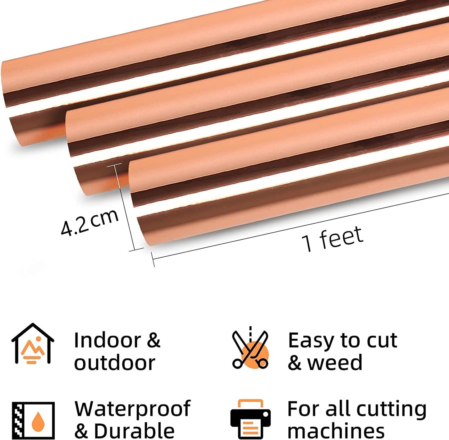 Prime Vinyl Rose Gold Permanent Vinyl Roll