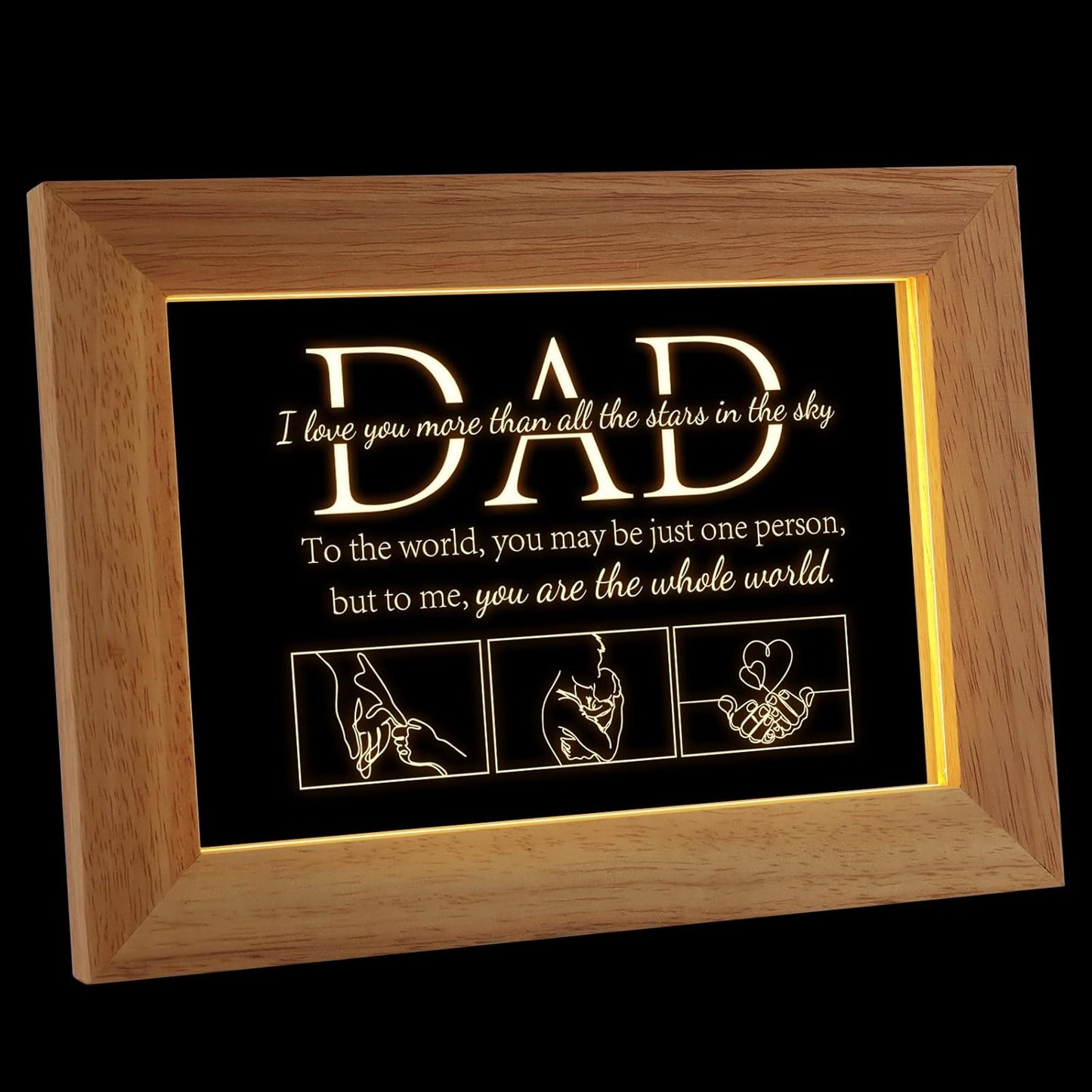 Dad Night Light Frame Gift