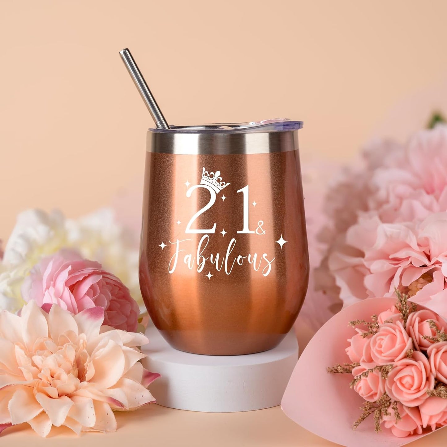 12oz Stemless Tumbler Birthday Gift - 16th, 18th, 21st, 40th 60th