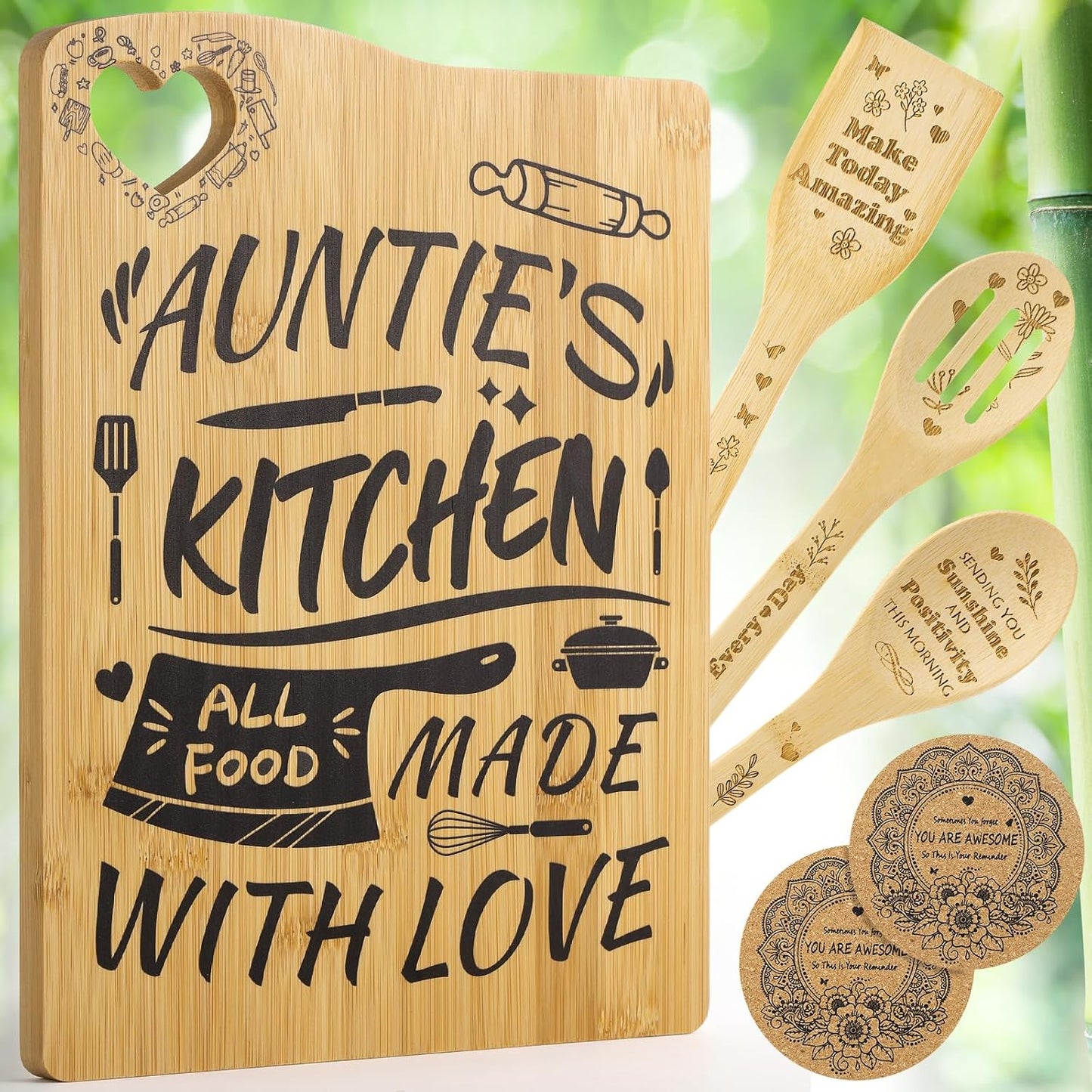 Gift For Aunty - Aunty's Kitchen Bamboo Cutting Board