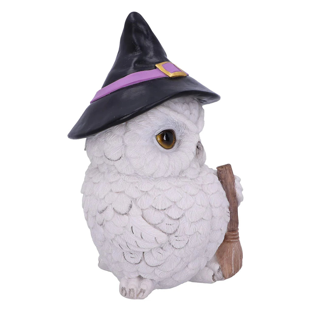 Nemesis Now Snowy Magic Witch Owl Familiar Figurine, White, 18cm