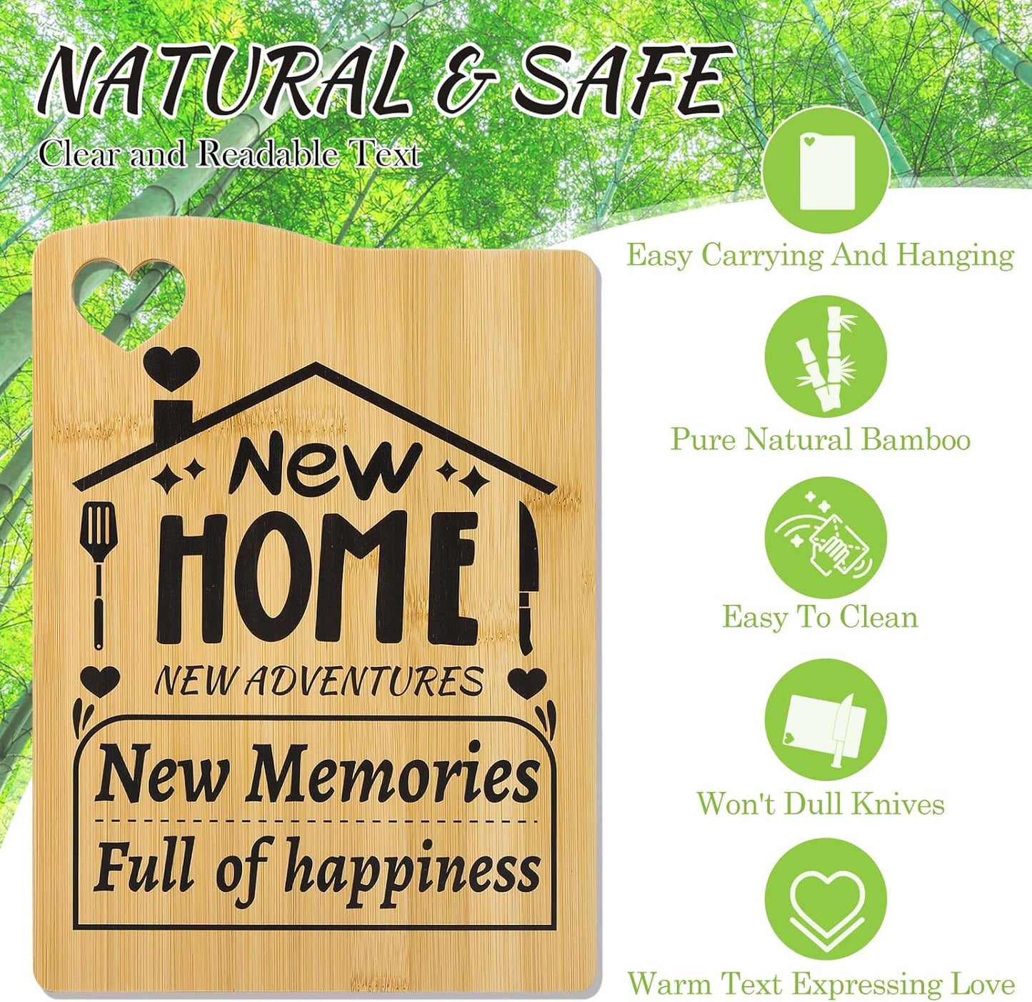 House Warming Gifts New Home, New Home Bamboo Cutting Board