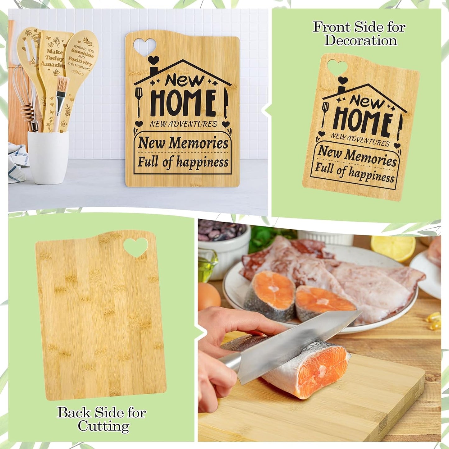 House Warming Gifts New Home, New Home Bamboo Cutting Board