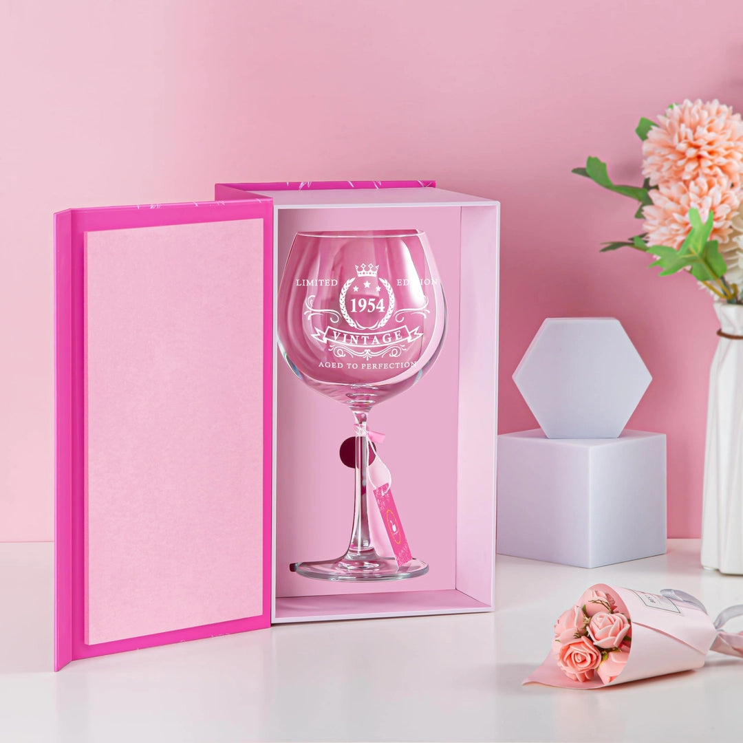 1954 Large Wine 20 oz Glass Birthday Gift for Woman