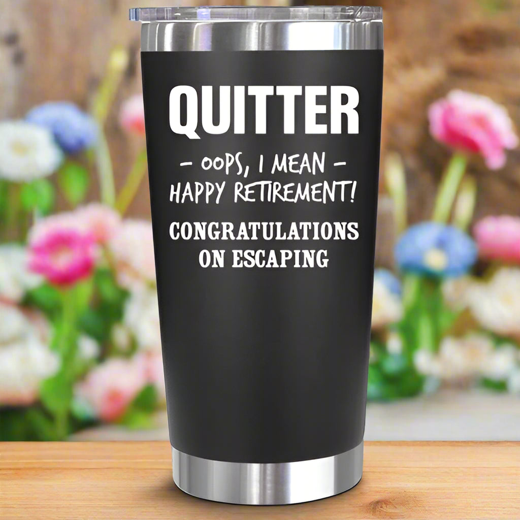 20 Oz Black Tumbler - Leaver retirement gift