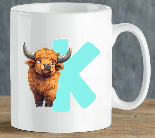Personalised Highland Cow Mug - Initial