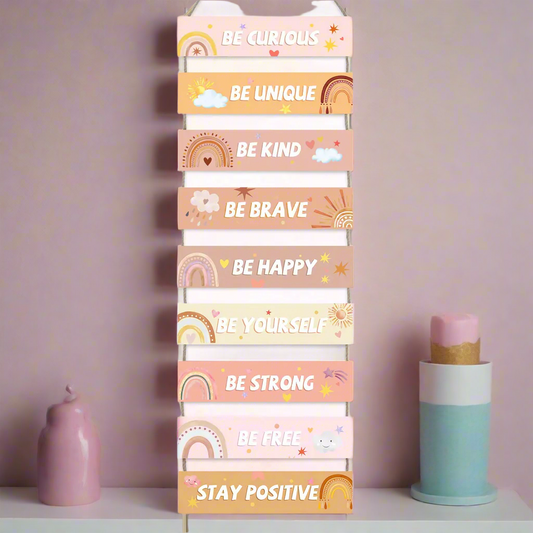 Rainbow Sun Wooden Signs Motivational Hanging Wall Plaque