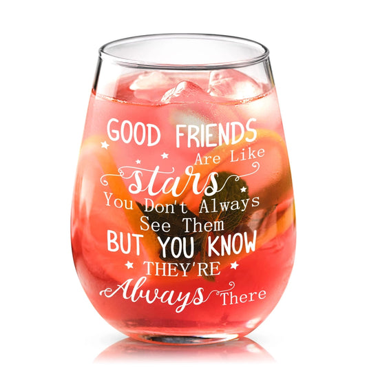 15 oz Stemless Wine Glass Best Friend Birthday Gift