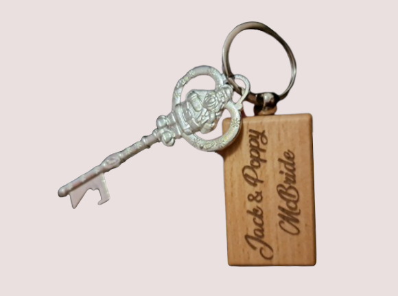 Santa's Magic Key With Personalised Wooden Keyring