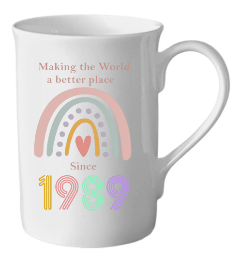 Rainbow Age Bone China Mug - Make the World a Better Place