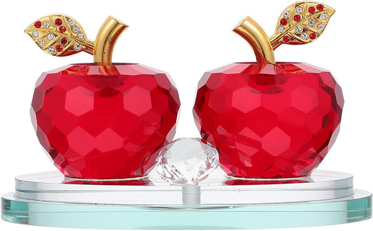 Crystal Apple Ornament Faceted Art Glass Apple