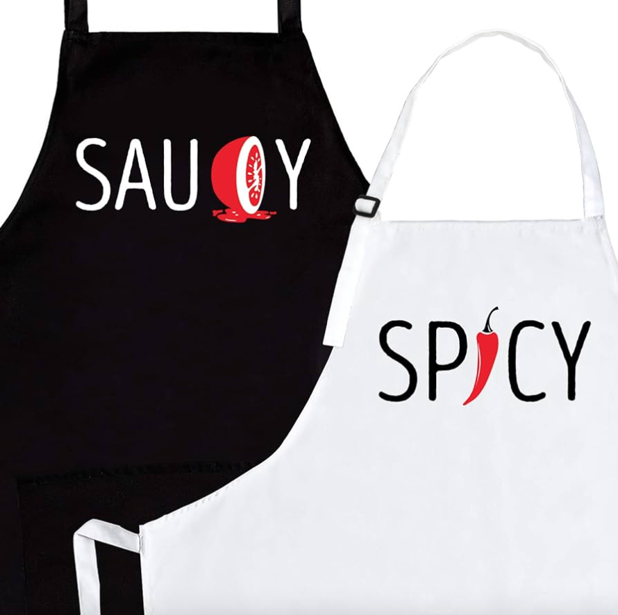 Mr & Mrs Novelty Gift Apron Set