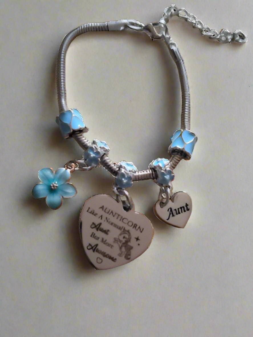 Aunt Floral Charm Bracelet