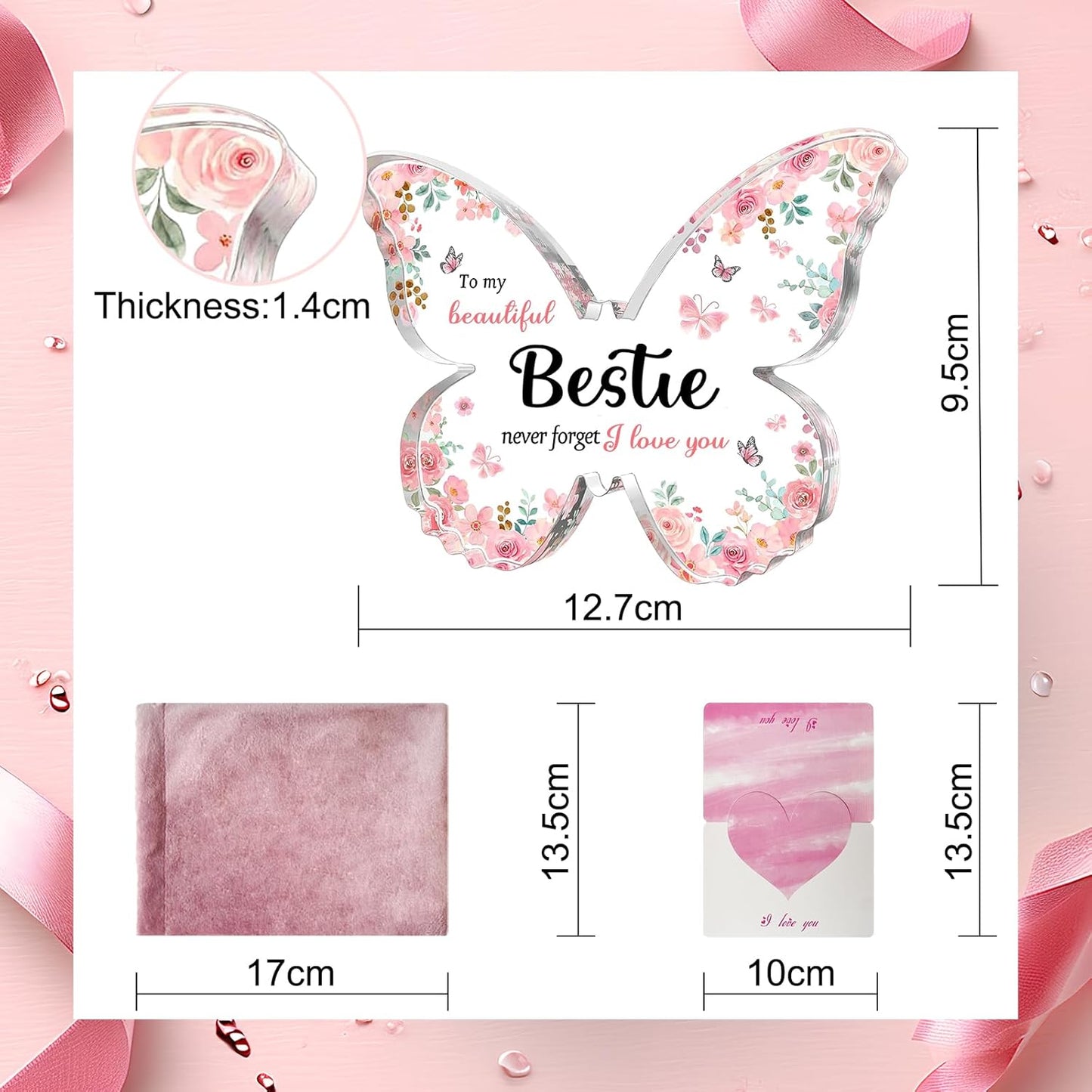 Acrylic Printed Butterfly - Bestie