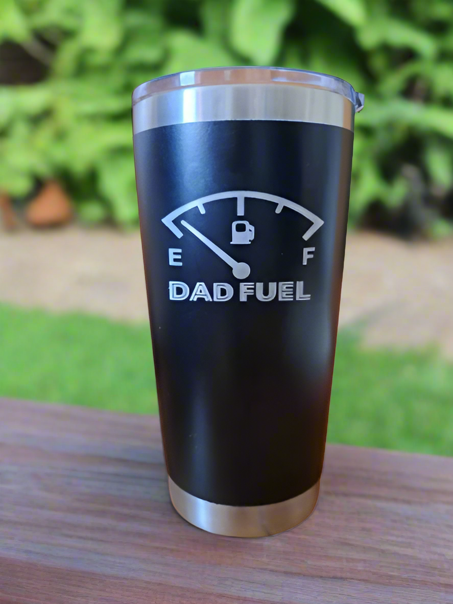 20 Oz Laser Engraved Black Tumbler - Dad