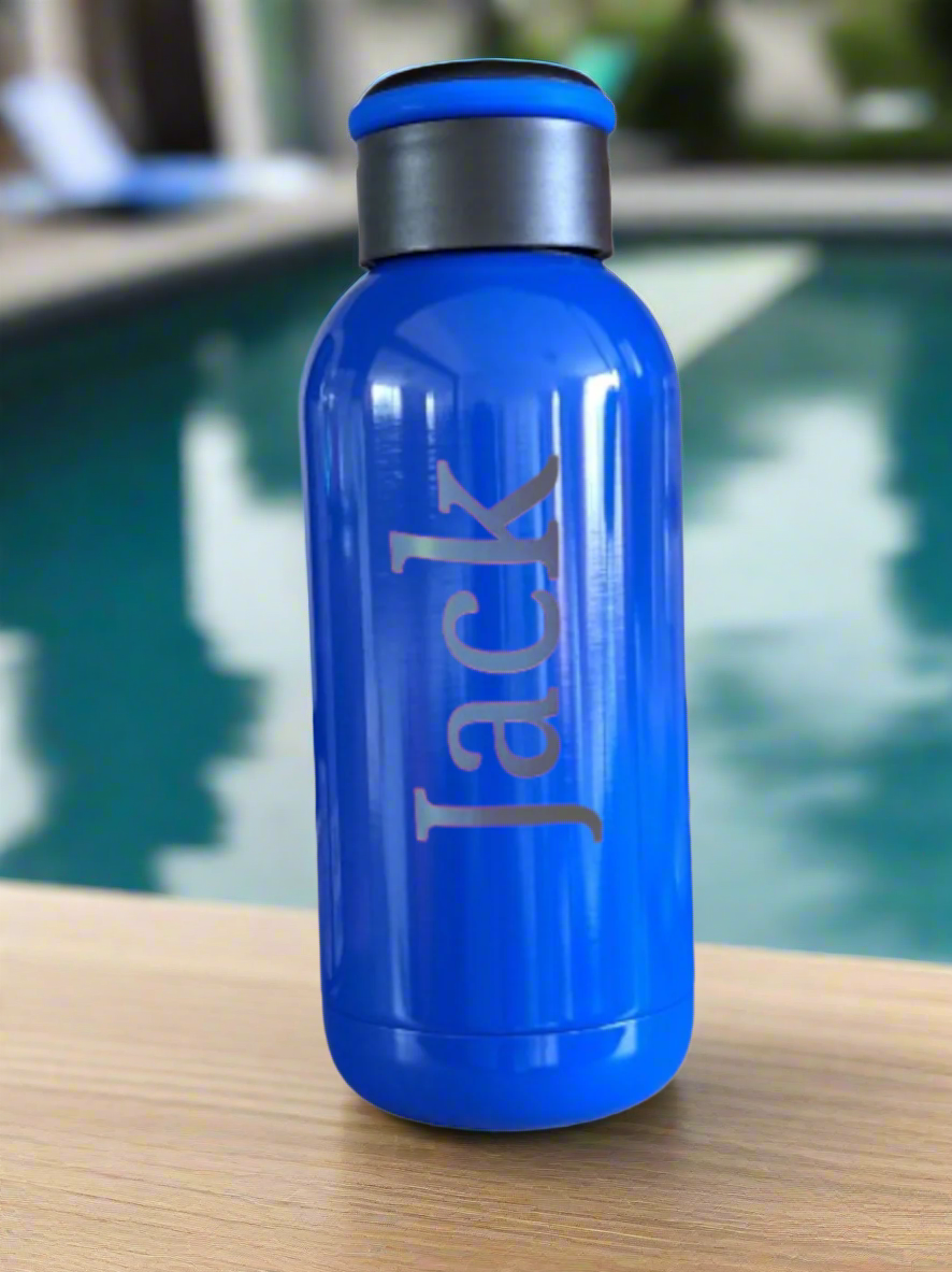 Personalised Blue Stainless Steel Drinks Bottle