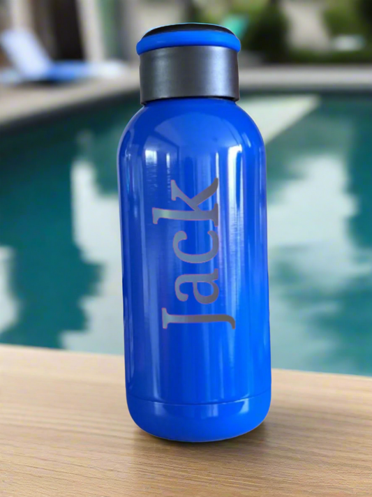 Personalised Blue Stainless Steel Drinks Bottle